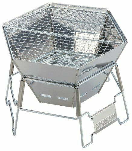 Captain Stag M-6498 Hexagon Stainless Fire Grill Camping Outdoor Gear NEW Japan_1