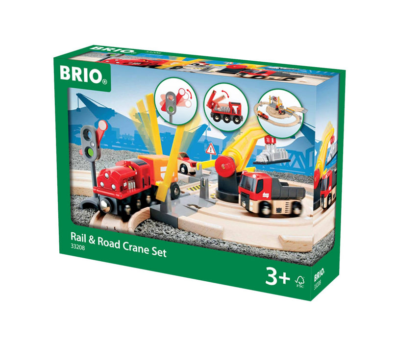 BRIO Rail & Road Crane Set ‎63320800 Wooden Road and Car Toy Multicolor NEW_2