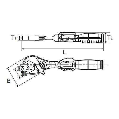 KTC Digirache Digital Torque Wrench Monkey Type GEK135-W36 Digital Display NEW_3