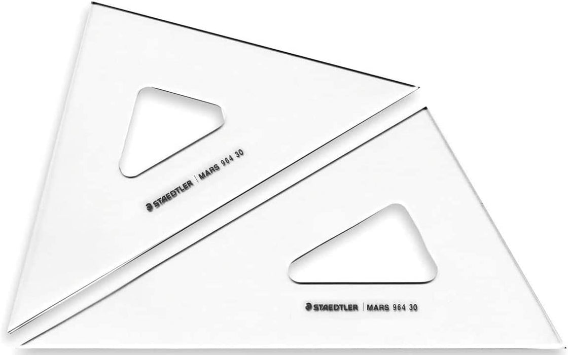 STAEDTLER Set Square for drafting Mars 30cm 964 30 Clear Resin Classic Style NEW_1