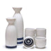 Tasting Sake Snake eyes pattern Glass 6set + Bottle 2set Mino-Yaki NEW_1