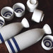Tasting Sake Snake eyes pattern Glass 6set + Bottle 2set Mino-Yaki NEW_3