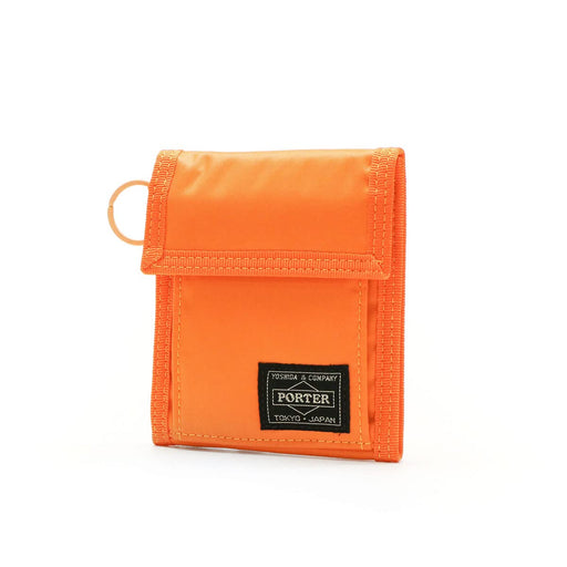 Yoshida PORTER CAPSULE Tri-fold WALLET Orange 555-06441 lobster clasp NEW_1