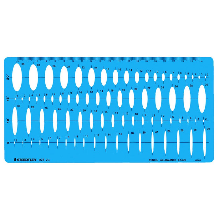 STAEDTLER TEMPLATE Synthesis Ellipse Ruler 976 23 Acrylic Clear Blue W230xH115_1