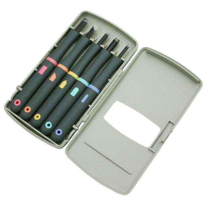 Yoshiharu Hamono Chisel Set GX 5pcs Plastic Wood Carving Tool Kit Right Handed_1