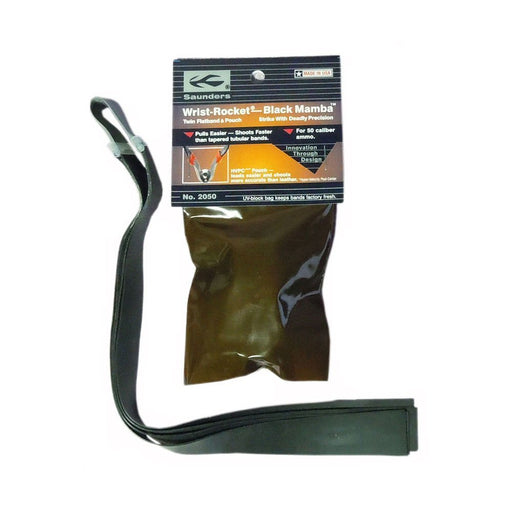 Saunders Wrist Rocket Slingshot Twin Flat Replacement Rubber Black Mamba 2050_1