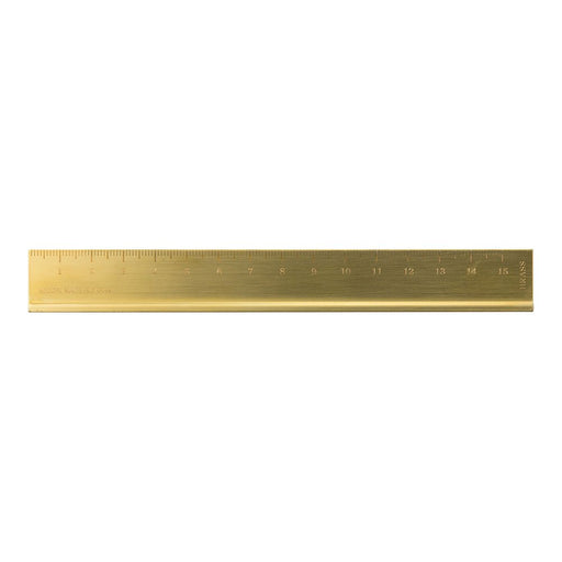Midori Brass Ruler Solid Gold Color 160x20x2mm Made in Japan Simple 42167006 NEW_1