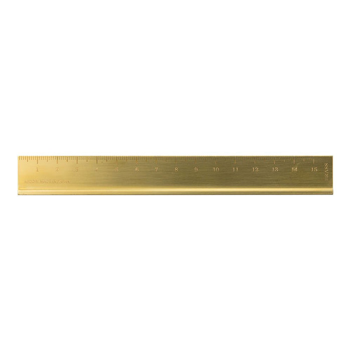Midori Brass Ruler Solid Gold Color 160x20x2mm Made in Japan Simple 42167006 NEW_1