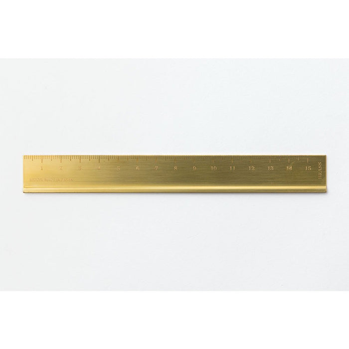 Midori Brass Ruler Solid Gold Color 160x20x2mm Made in Japan Simple 42167006 NEW_3