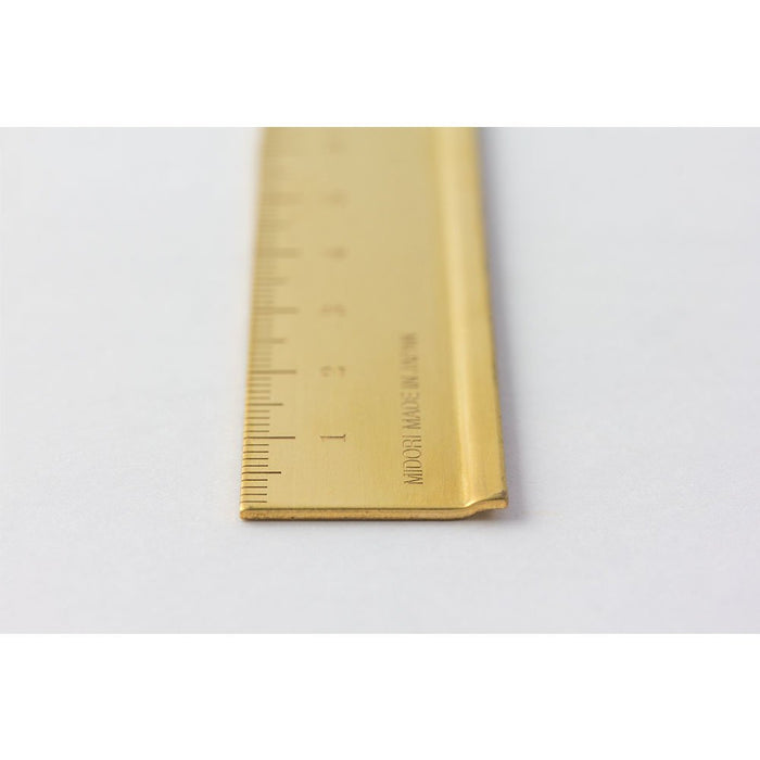 Midori Brass Ruler Solid Gold Color 160x20x2mm Made in Japan Simple 42167006 NEW_5