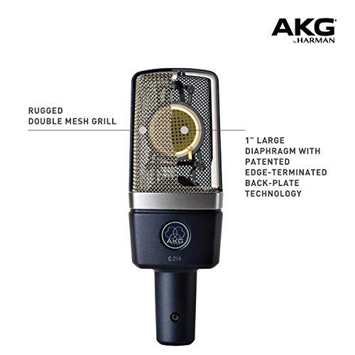 AKG C214 condenser microphone Gray XLR Power cord type 156 dB Cardioid NEW_2
