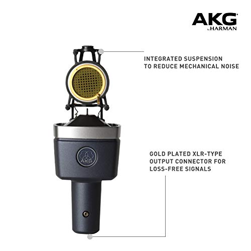 AKG C214 condenser microphone Gray XLR Power cord type 156 dB Cardioid NEW_3