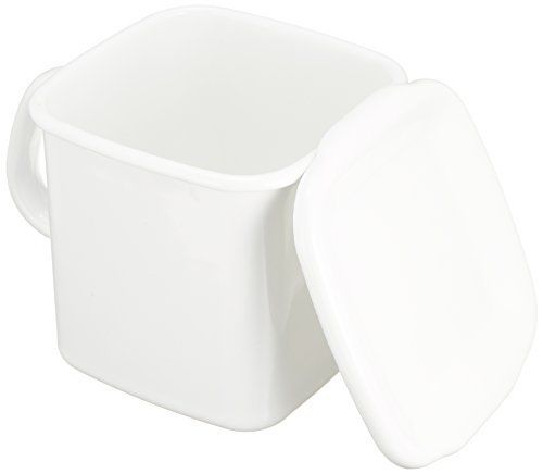 Nodahoro Hand held stocker square type L enamel with lid MSH-12K NEW from Japan_2