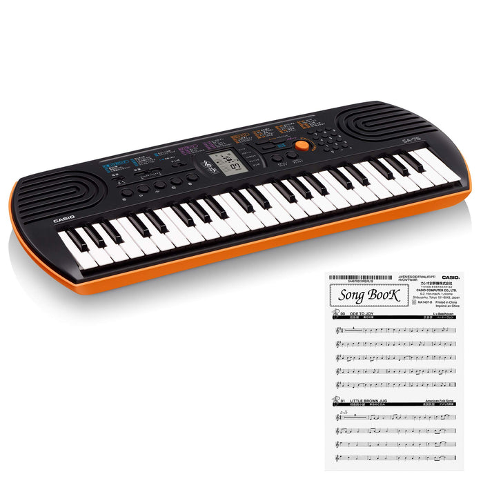 Casio Mini Keyboard SA-76 44 key Black & Orange Electronic Battery Powered NEW_1