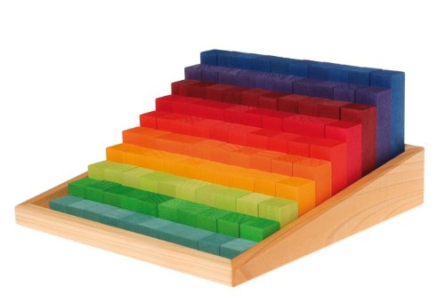 Grimm's rainbow counting block Small 100 Pcs Stepped Building & Counting GM42100_1