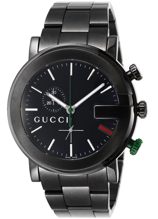 GUCCI Quartz 101M Black PVD Chronograph Men's Watch GU-YA101331MSS-BLK NEW_1
