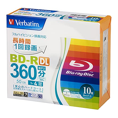 10 Verbatim BLU-RAY DISCS 50GB BD-R DL 4x disc Inkjet Printable VBR260YP10V1 NEW_1