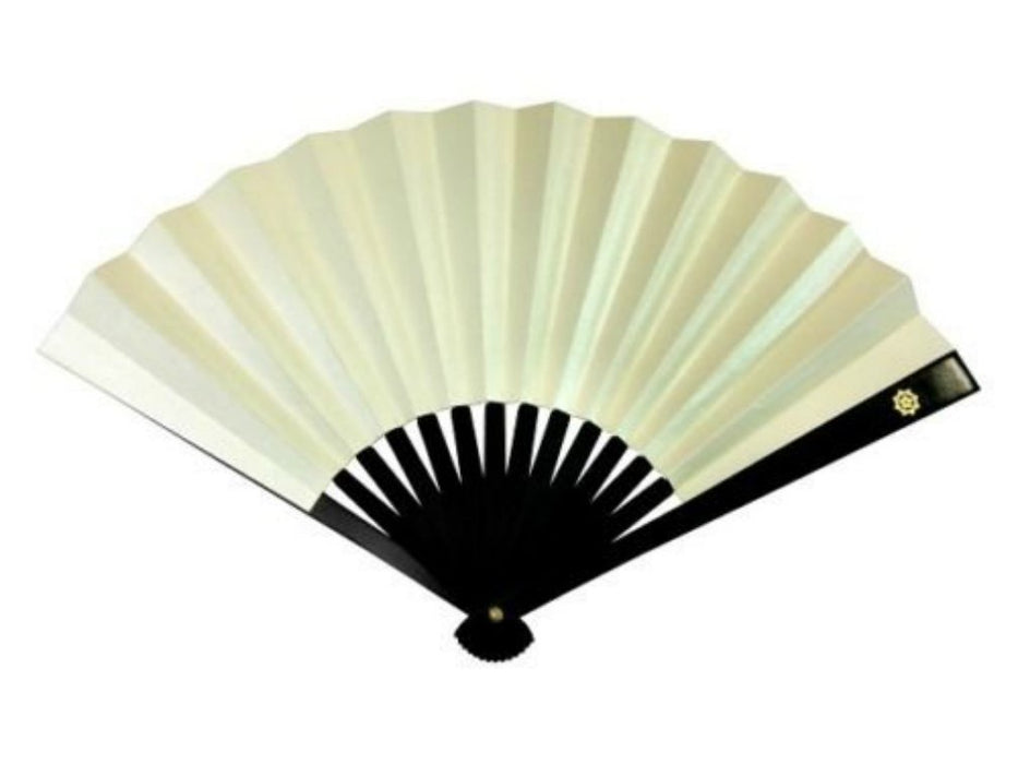 Japanese Iron Fan (Tessen) #15 Sakamoto Ryoma family crest White ‎LA-6YMG-46IO_1