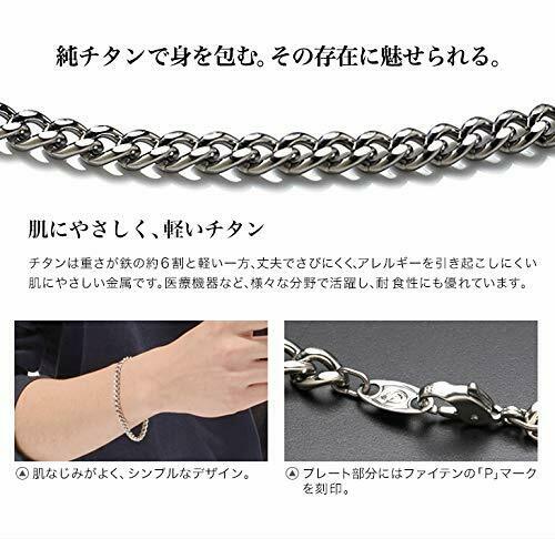 Phiten Bracelet Pure Titanium Chain L 19 cm NEW from Japan_2