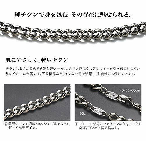 Phiten titanium chain necklace 50cm 0505TC05 NEW from Japan_2