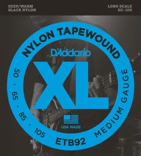 D'Addario Bass String Black Nylon Walk Long. 050 -. 105 ETB 92 NEW_1