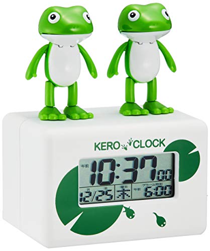 Rhythm Alarm Digital Clock Kero Clock 2 White Singing Frog 8RDA46RH03 NEW_1