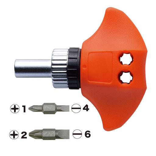 VESSEL Power Ratchet Driver (Comes with 2 double-ended bits) L87.9mm TD81R NEW_2
