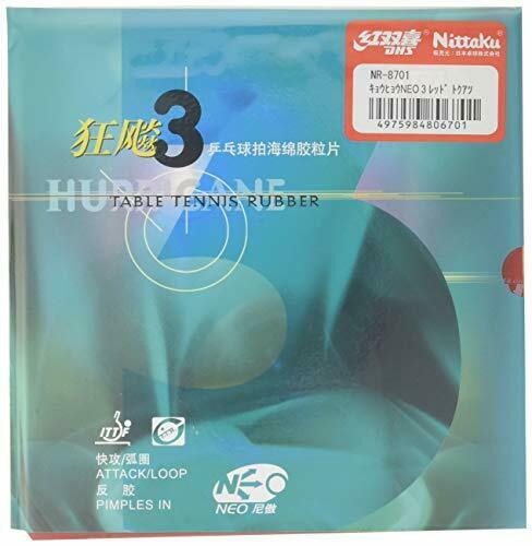 Nittaku Table Tennis Rubber Hurricane Neo 3 NR-8701 Red Tokuatsu NEW from Japan_1