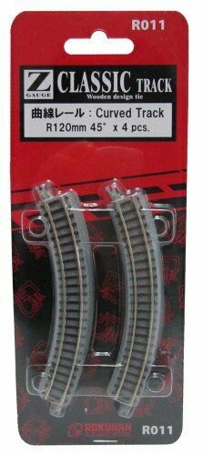 Z Scale Classic Track (Wooden Design Tie) Curved Track R120mm 45degrees (4pcs.)_1