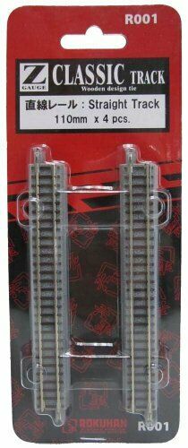 Rokuhan Z Scale R001 110mm Straight Track with Power Feed Point 4 pcs 1/220  NEW_1