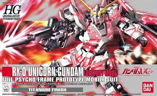 BANDAI HGUC 1/144 RX-0 UNICORN GUNDAM DESTROY MODE TITANIUM FINISH Model Kit NEW_1