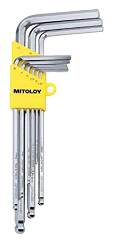 MITOLOY HBL900N Ball Point Long Neck Hex Wrench NEO Set of 9 Pcs twice as long_1