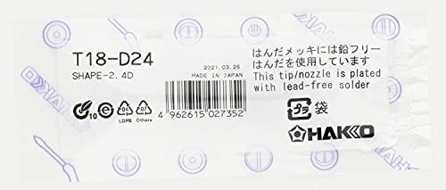 HAKKO Soldering Tip Type 2.4D T18-D24 for FX601  FX888/8801/8805 NEW from Japan_2