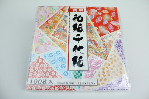 JAPANESE ORIGAMI PAPER CHIYOGAMI 100pieces 10Designs 15x15cm 100sheets NEW_1
