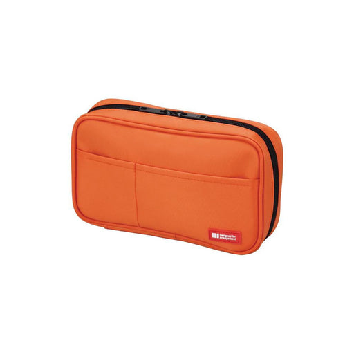 Lihit Lab Teffa Pencil case A7551-4 Orange Book type Polyester for 12-14 pencils_1