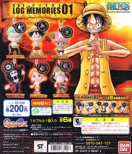 BANDAI One Piece Log Memories 01 Set of 6 Full Complete Set Gashapon toys NEW_1