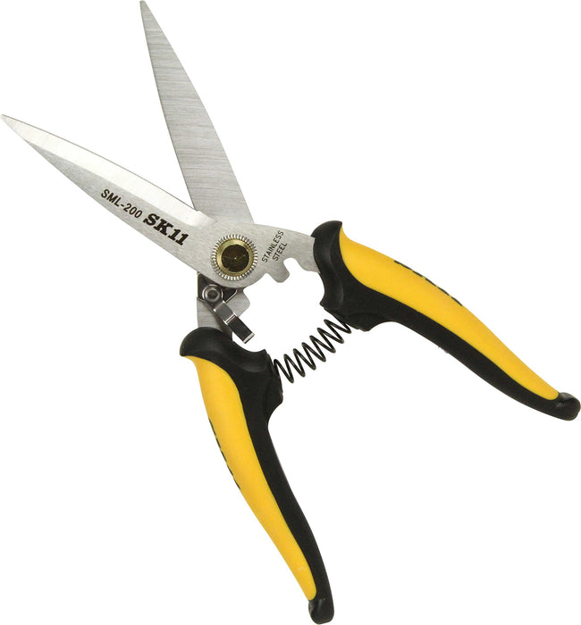 SK11 All-purpose scissors long SML-200 For work Big work Outdoor use Yellow NEW_3