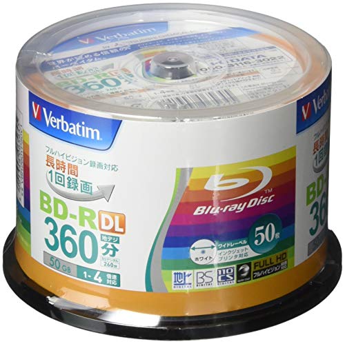 Verbatim VBR260YP50V1 Blu-ray Disc 50 pcs Spindle 50GB 4X BD-R DL NEW from Japan_1