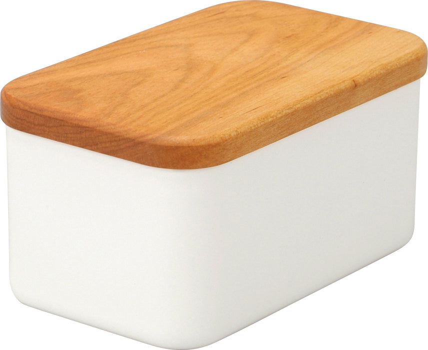 Noda Horo Enamel Butter Case 450g Sakura Wood Lid BT-450 L9.7xW15.7xH8.1cm NEW_1
