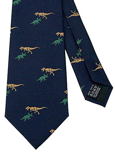 COLORATA dinosaur pattern tie Tyrannosaurus and Triceratops Navy NEW from Japan_2
