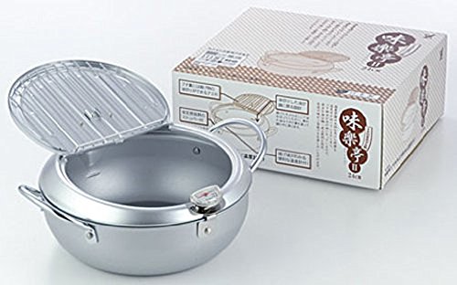 Tempura Pot with thermometer & Lid 24cm Ajirakutei II Made in Japan SJ1025 NEW_2