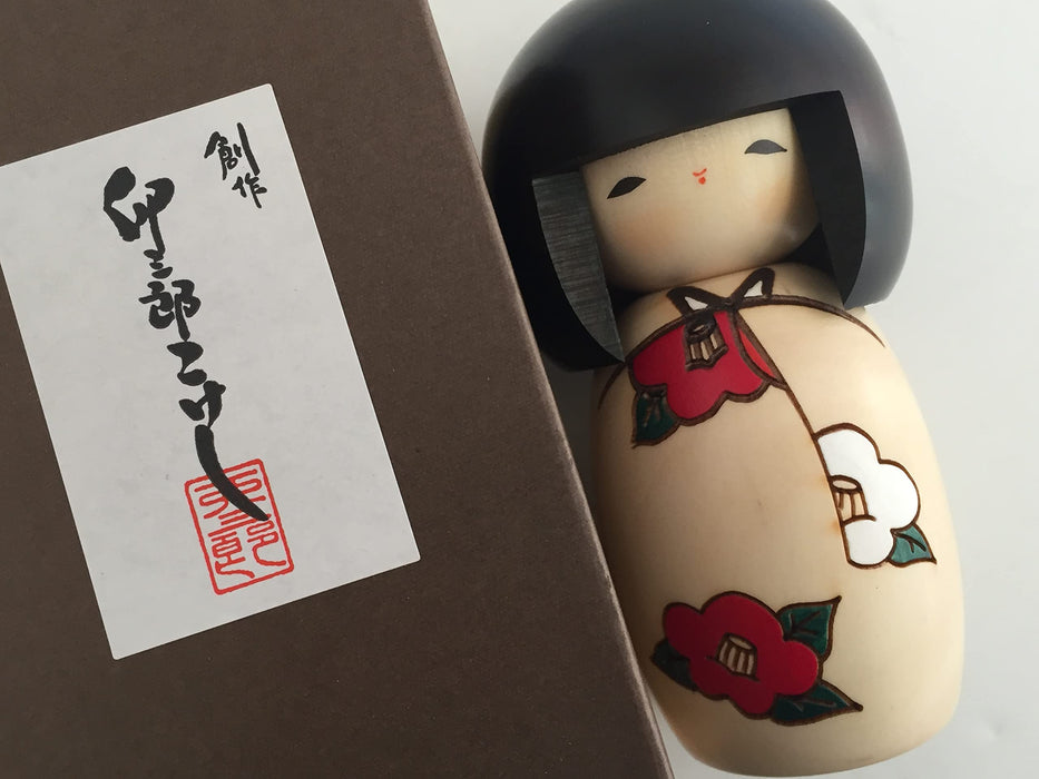 Usaburo Kokeshi Handmade Wooden Doll Usaburo Spring Poetry Small H13cm NEW_1