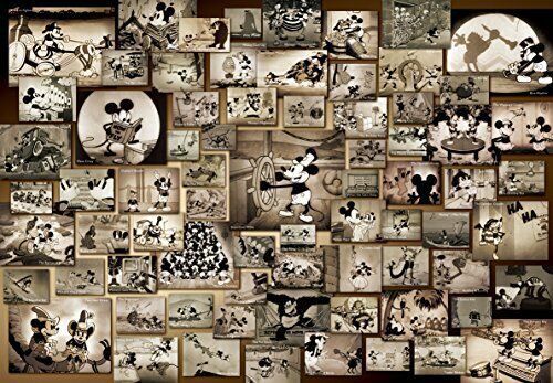 Tenyo Mickey Mouse Monochrome Black and White Film Movie Jigsaw Puzzle 1000 NEW_1
