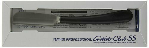 Feather Razor Straight Professional Artist Club SS Black Shave NEW from Japan_2