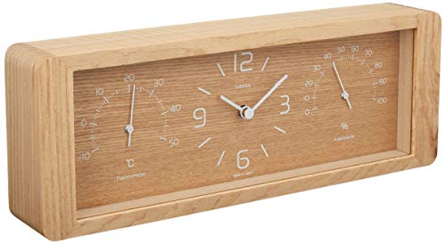 Lemnos Yokan Natural LC11-06NT Table Clock Step movement, with thermo-hygrometer_1