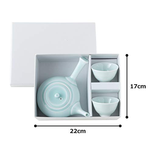 Japanese Celadon Tea Set Hasami Ware Pottery Set of 3 Items NEW_5