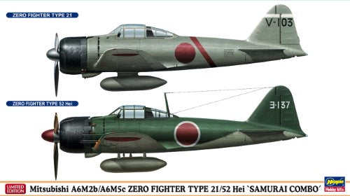 Hasegawa 1/72 Mitsubishi A6M2b/A6M5c Zero Fighter Type21/52hei Samurai Combo Kit_1