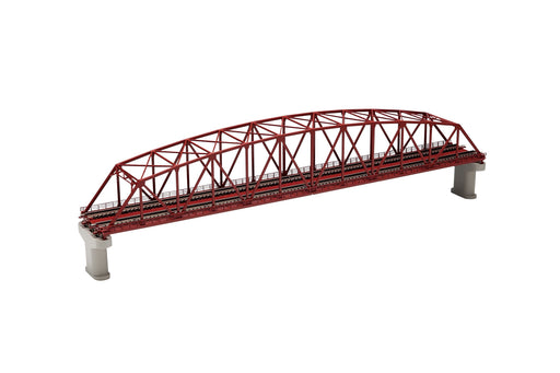 TOMYTEC ‎3221 N gauge Fine Track Curved Chord Truss Bridge With 2 Piers Red NEW_1