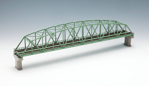 TOMIX N gauge 3222 double track truss iron bridge F Green With 2 piers NEW_2
