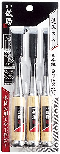 Takagi Gisuke Oire Chisel 9/15/24mm 3pcs Set Carpenter's tools Made in Japan NEW_5